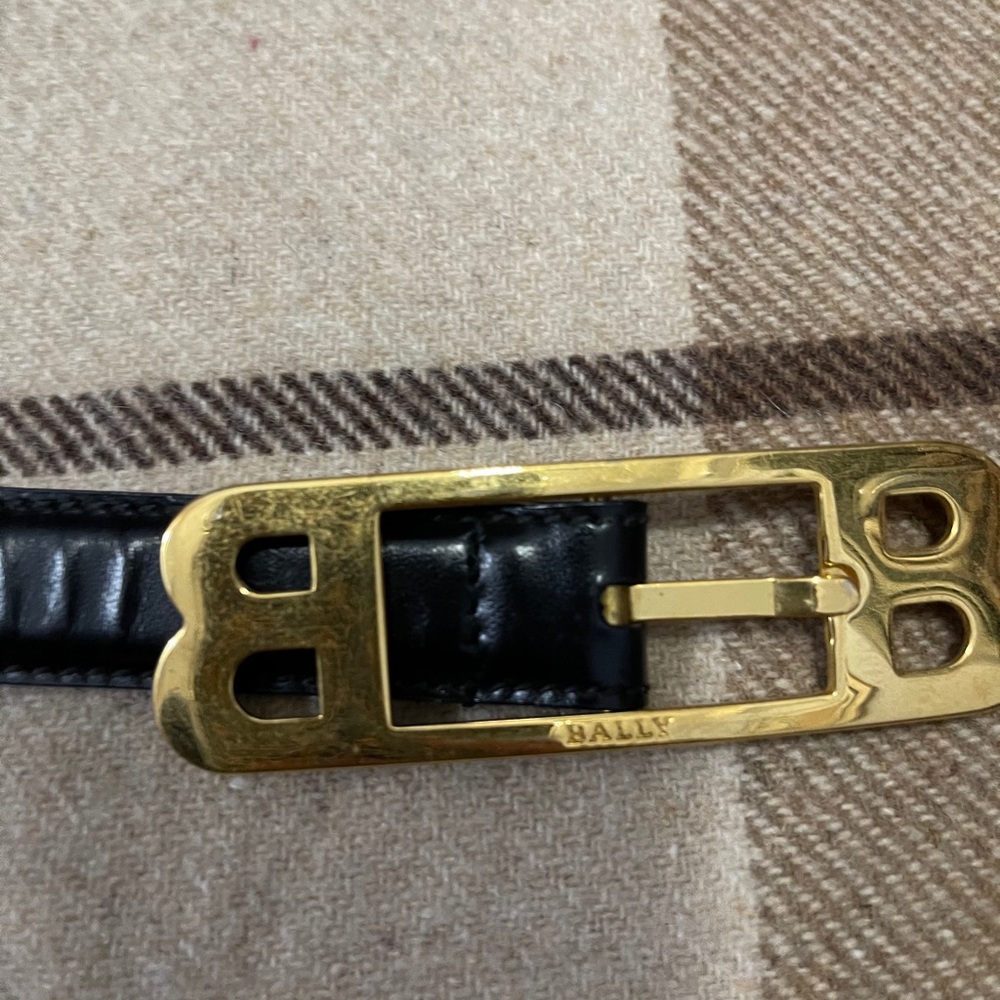AUTHENTIC BLACK LEATHER BALLY BELT